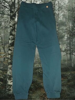Handmade Teal Jogger Pants with Elastic Cuffs